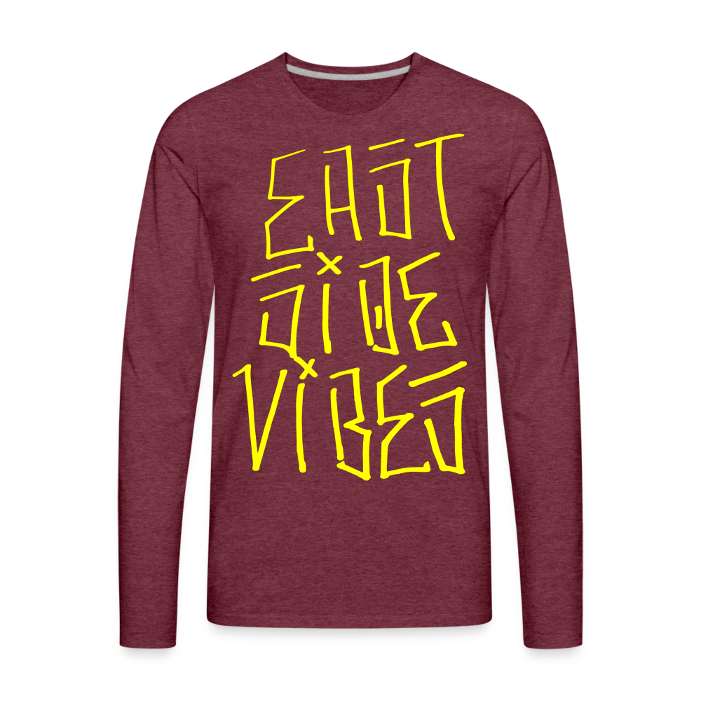 Men's Premium Long Sleeve T-Shirt - heather burgundy