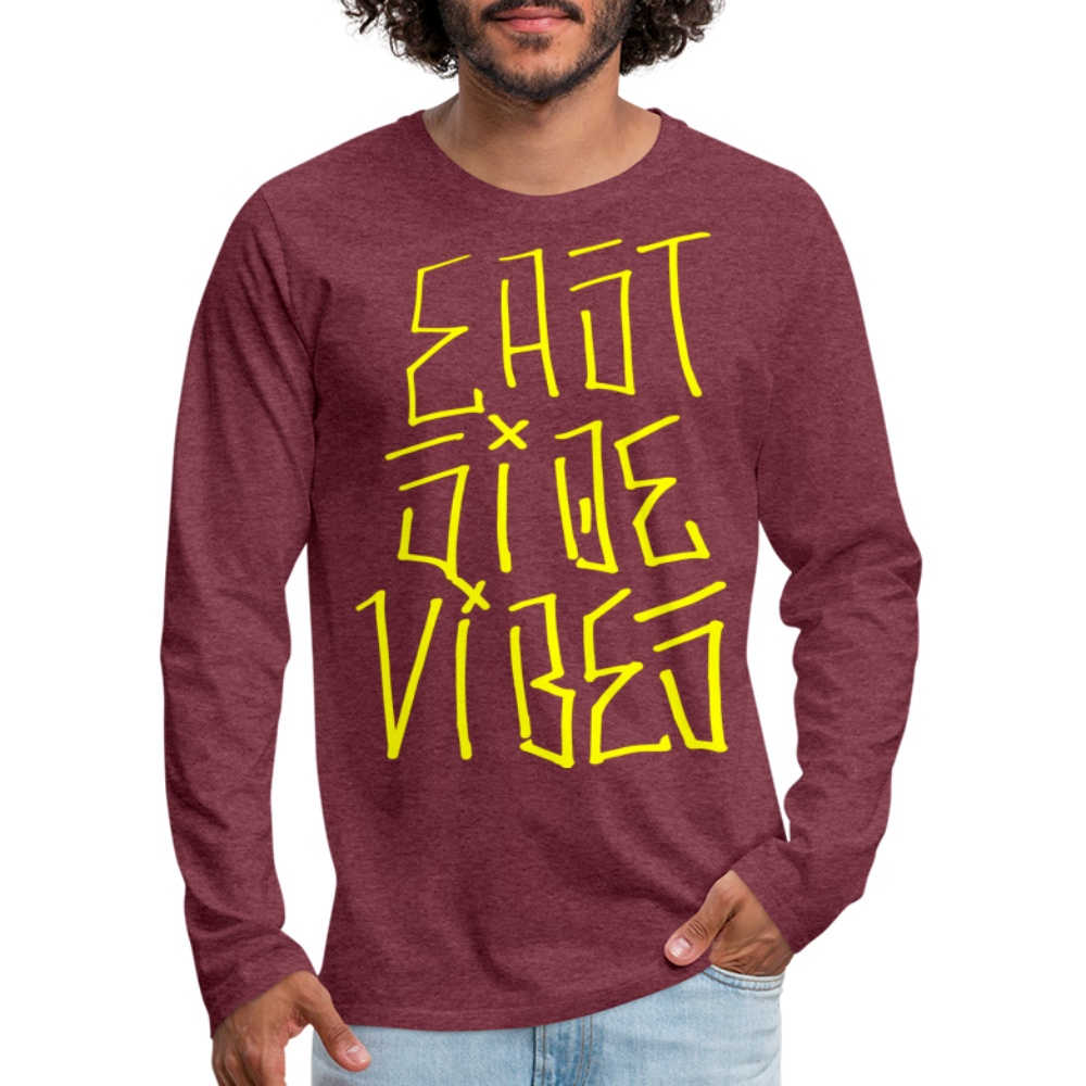 Men's Premium Long Sleeve T-Shirt - heather burgundy