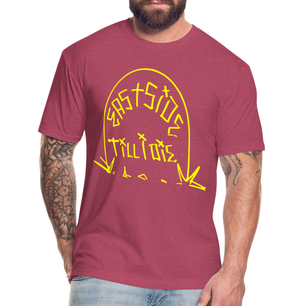 Fitted Cotton/Poly T-Shirt by Next Level - heather burgundy