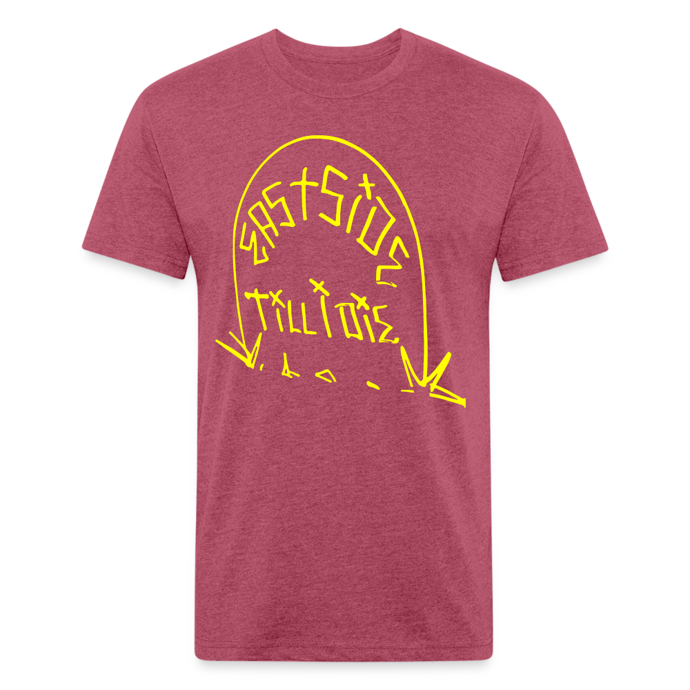 Fitted Cotton/Poly T-Shirt by Next Level - heather burgundy