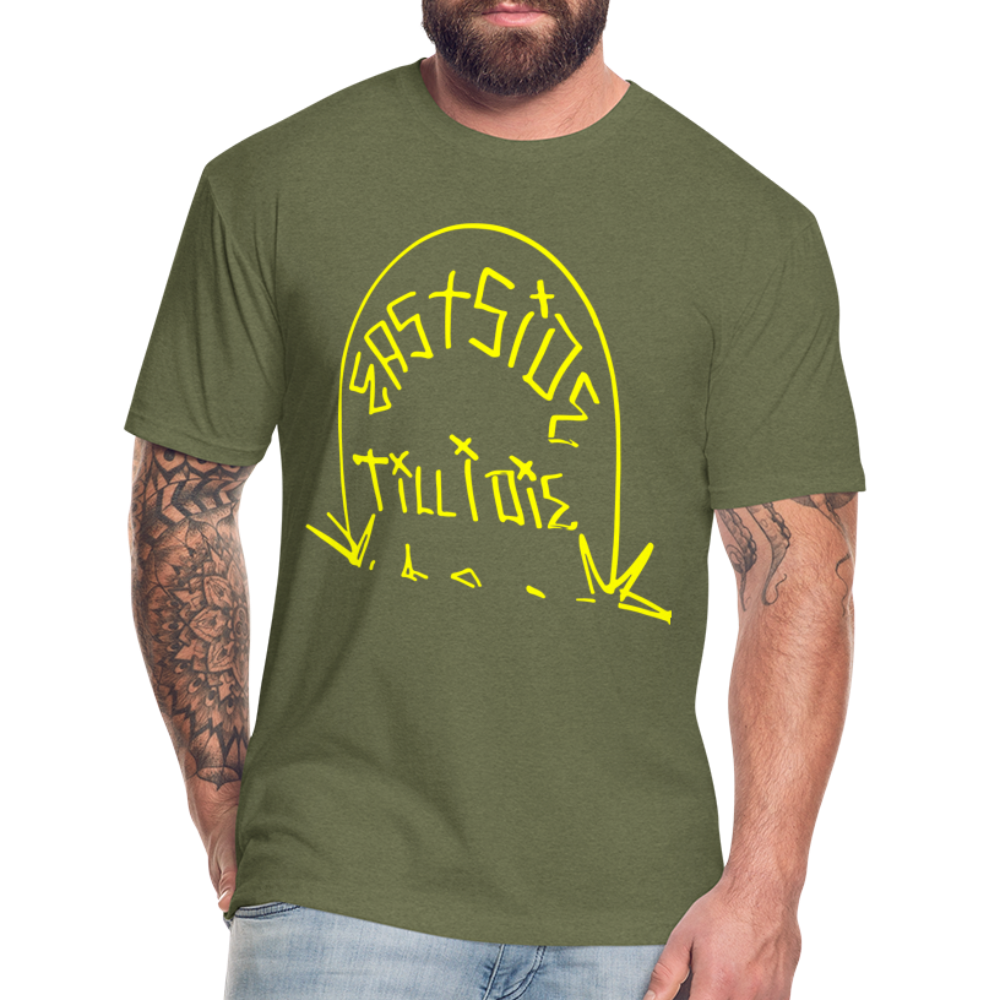 Fitted Cotton/Poly T-Shirt by Next Level - heather military green