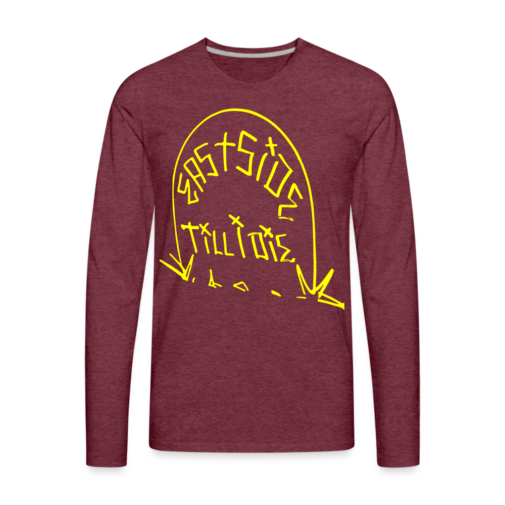 Men's Premium Long Sleeve T-Shirt - heather burgundy