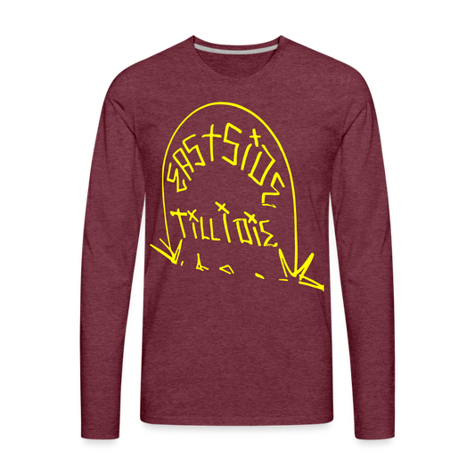 Men's Premium Long Sleeve T-Shirt - heather burgundy